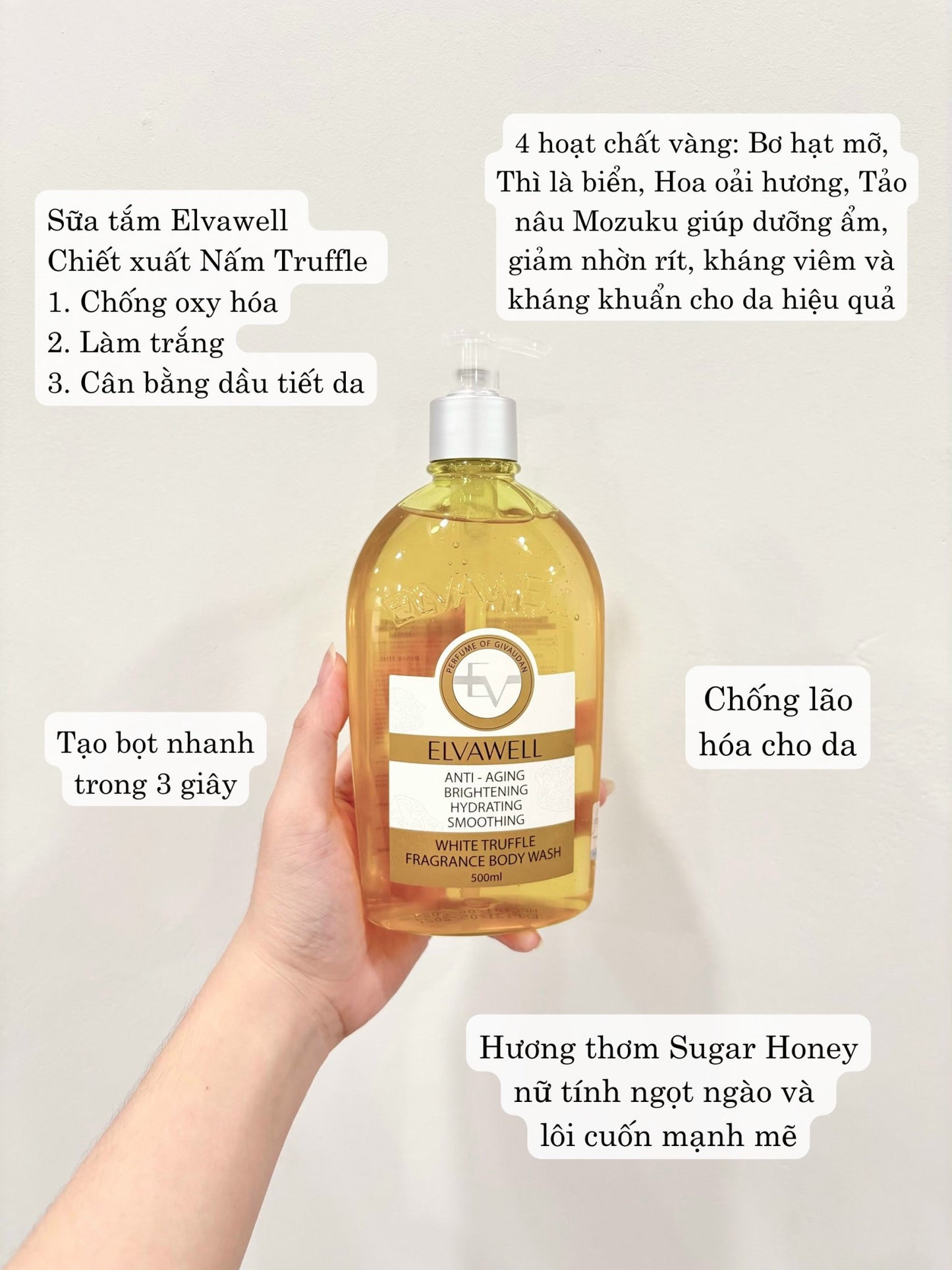 Elvawell shower gel Honey sugar 500ml