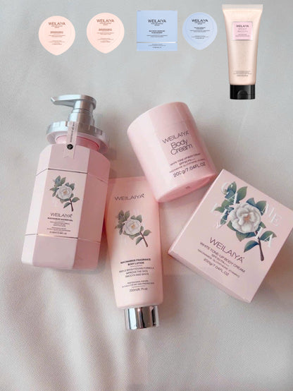 Weilaiya Camellia Collection/ 1 Niacinamine Brightening Fragrance Body Lotion/Niacinamine Whitening Shower Gel/Body Day Cream White Tone-Up SPF30 PA+++