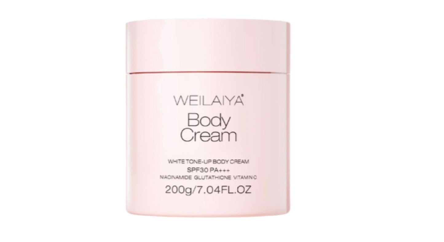 WEILAIYA Body Cream WHITE TONE-UP BODY CREAM SPF3O PA+44 NACINAMIDE GLUTATHIONE VITAMin 200g/7.04FL.OZ