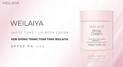 WEILAIYA Body Cream WHITE TONE-UP BODY CREAM SPF3O PA+44 NACINAMIDE GLUTATHIONE VITAMin 200g/7.04FL.OZ