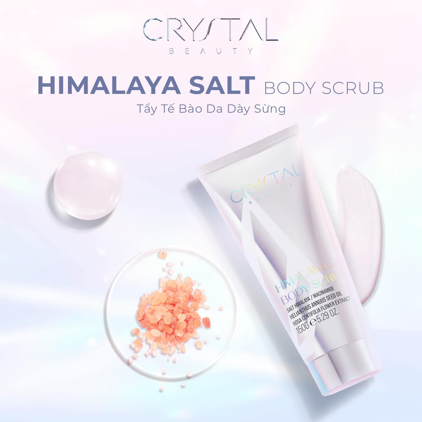Crystal Himalaya salt body scrub 5.29 oz (150gr)