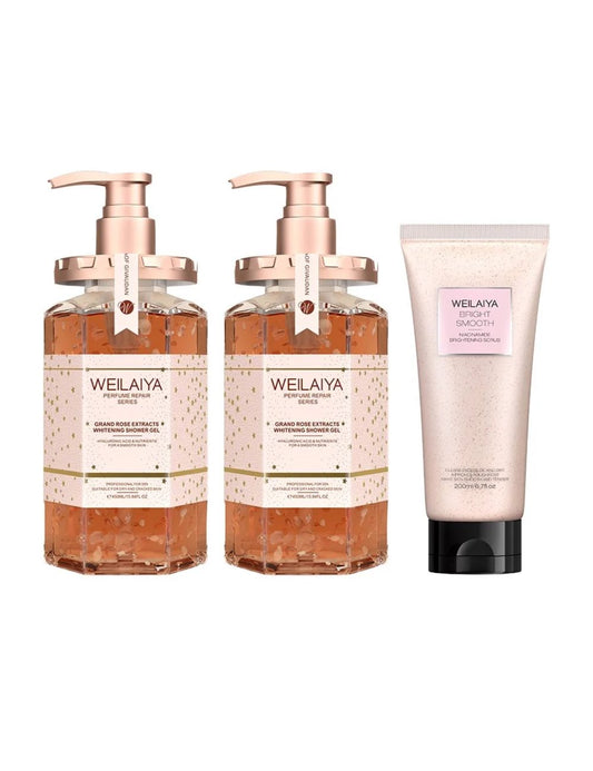 [HOT] Combo 2 bottles of Damask Whitening Shower Gel +FREE  1 Pecan Body Whitening Cream