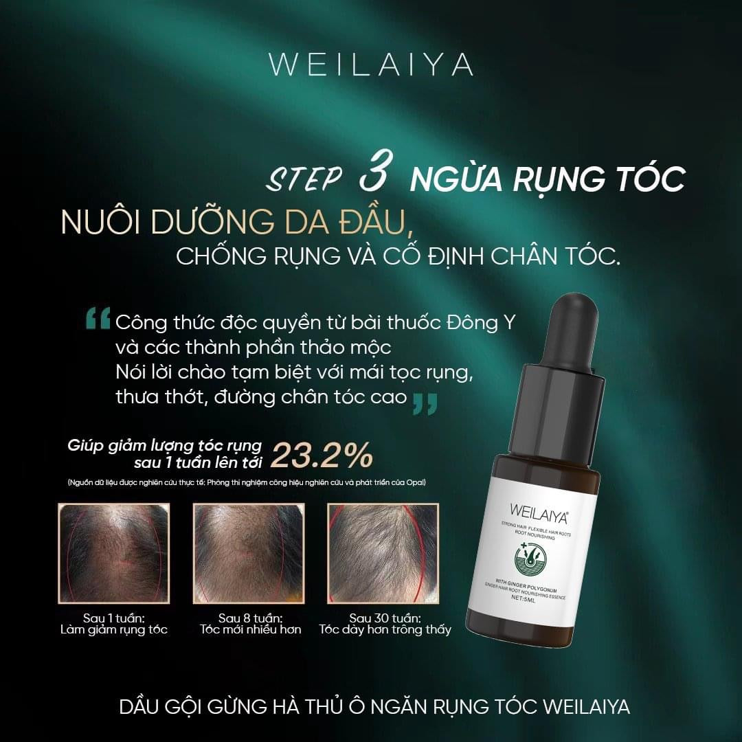 Set Weilaiya Ginger Hair Root Nourishing Essence Hair Growth Serum (5ml x 8 vials)