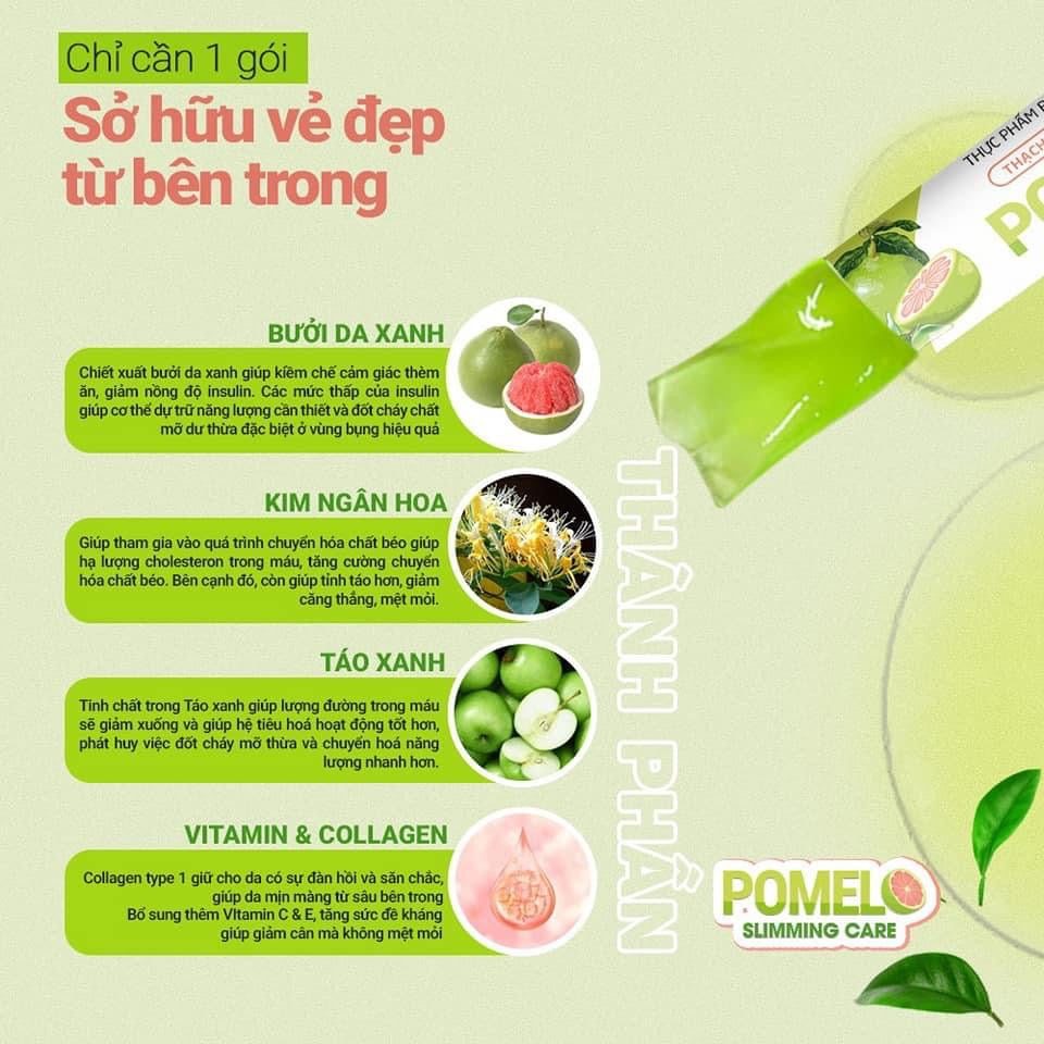 POMELO JELLY – THẠCH BƯỞI DA XANH Pomelo 15 packs + FREE DETOX Box ĐẸP DÁNG – SÁNG DA Slimming Care Vietnam