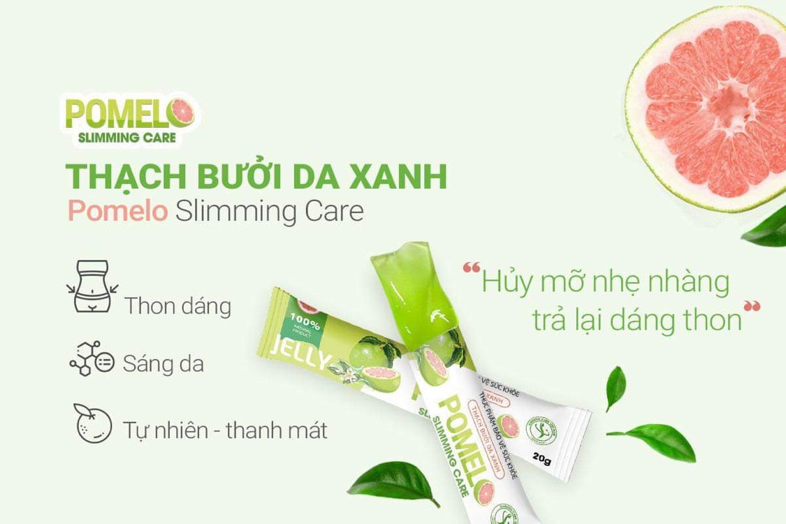 POMELO JELLY – THẠCH BƯỞI DA XANH Pomelo 15 packs + FREE DETOX Box ĐẸP DÁNG – SÁNG DA Slimming Care Vietnam