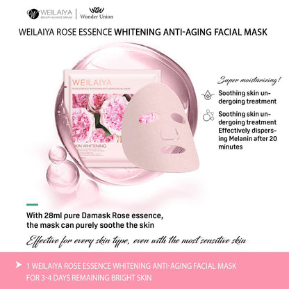 Weilaiya Rose Essence Whitening Anti-aging Facial Mask (box of 10)